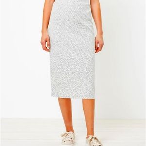 Loft Animal Print Pull On Midi Skirt
